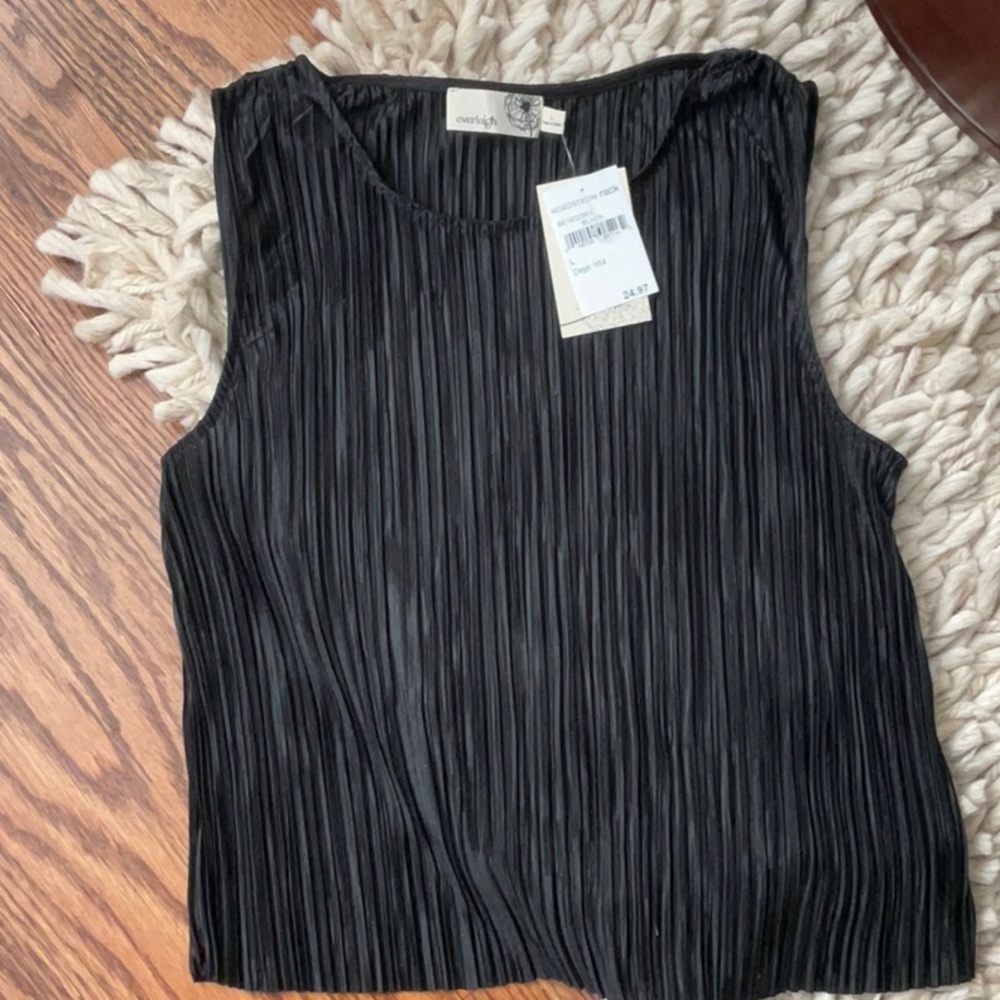 Everleigh Black Polyester Sleeveless Blouse